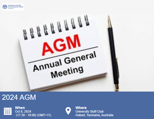 We invite you to join us for this year's Annual General Meeting. Following the formal proceedings, Myanmar expert Professor Nicholas Farrelly will speak about its state of ongoing turmoil. The event will begin with refreshments from 5.30pm.

Registrations: aiiatas.glueup.com/event/2024-agm…