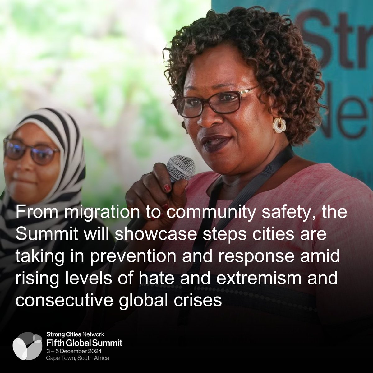 Strong_Cities's tweet photo. In December, #mayors &amp; local leaders from around the world will gather in Cape Town 🇿🇦 for the Strong Cities Network #FifthGlobalSummit to exchange innovations &amp; solutions to addressing hate, extremism &amp; polarisation.

Swipe through to learn more about the #FifthGlobalSummit.