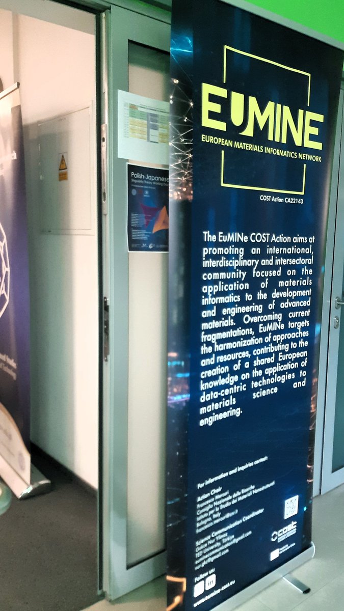 🚀 The COST Session "Novel Developments in Materials Informatics" at #EMRS2024 in Warsaw has just started! 🎉
Join sessions on #MaterialsInformatics and #AI for materials, at the Faculty of Mathematics and Info Science, Room 101 (First Floor). 
Open to all E-MRS participants!
🤖
