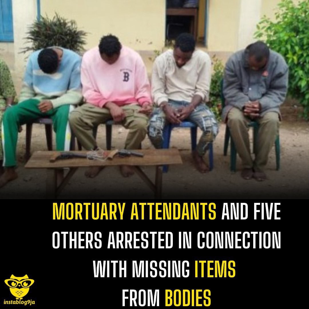 Mortuary attendants and five others arrested in connection with missing items from bodies

Police operatives in Osun State have arrested seven suspected rit¥@lists for allegedly being in possession of h¥man body parts.