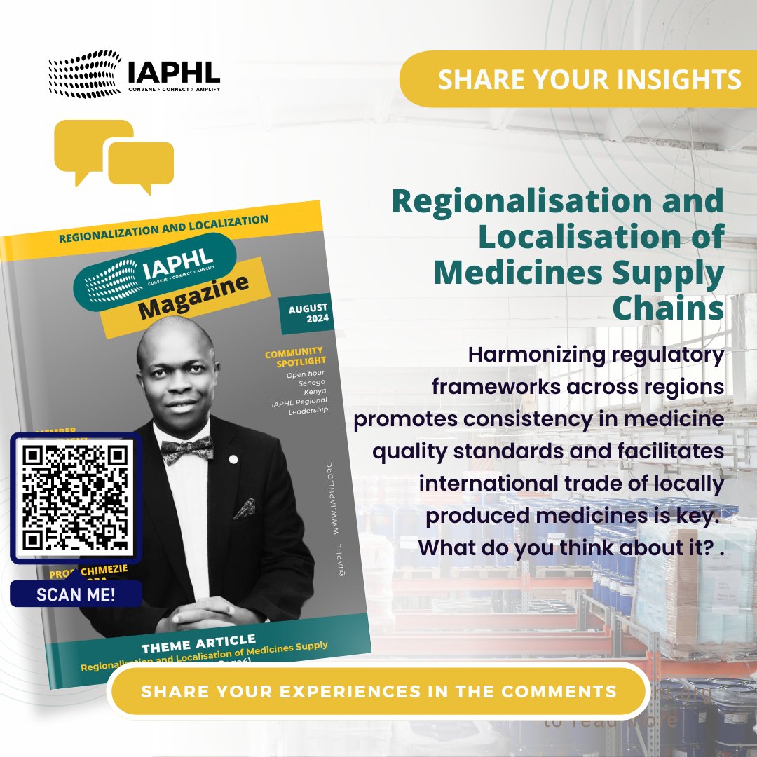 Have you read our recent IAPHL Magazine Theme Article by Prof. Chimezie Anyakora. He delves into how recent global health crises, especially the COVID-19 pandemic, exposed the vulnerabilities of centralized medicine supply chains.
👉 ow.ly/25Lx50TkfzK