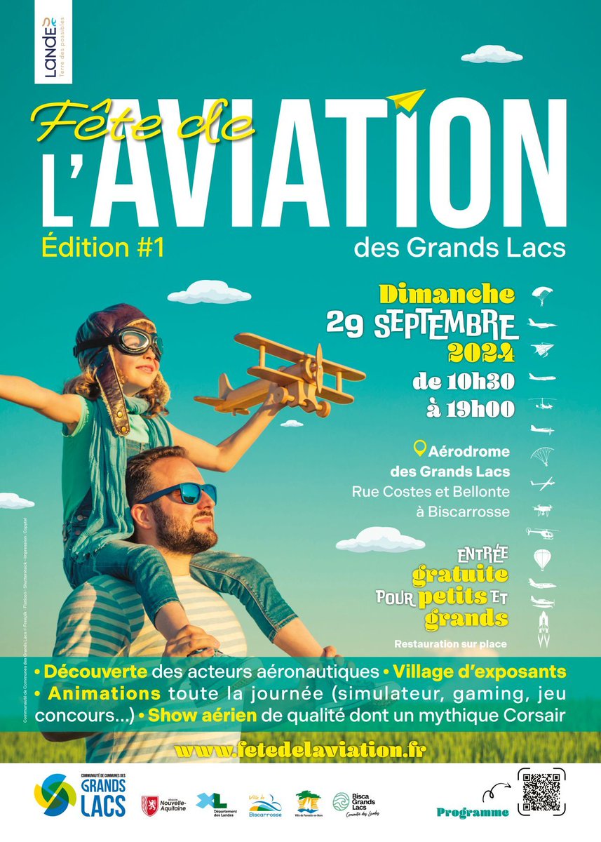 📣 Retrouvez l'ENAC à la Fête de l'Aviation des Grands Lacs de Biscarosse le dimanche 29 septembre de 10h à 19h30 ! 📅

👉 Consultez le programme : calameo.com/read/001167561…