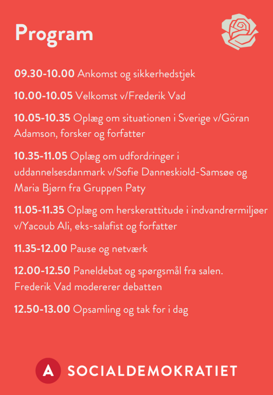 Frede_Vad's tweet photo. Socialdemokratiet afholder konference om det der nu bliver kaldt "tredje erkendelse". 

Det sker fredag d. 27. september på Christiansborg. 

Skriv senest i dag en mail til kanishka.dastageer@ft.dk hvis du vil have en plads i publikum. Få billetter. Sidste frist i dag. #dkpol https://t.co/kLQ4QsrmGM