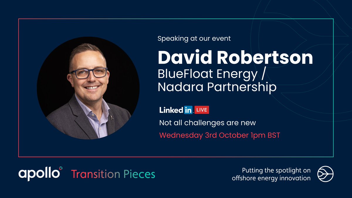 Apollo (@apolloengineer) on Twitter photo 🚀 Join us for the first Apollo LinkedIn Live 🚀
We’re excited to introduce David Robertson from <a href="/BlueFloatEnergy/">BlueFloat Energy</a> | Nadara Partnership, one of the key speakers for our upcoming event.
Click here to secure your spot: lnkd.in/eqTdQHKJ 🚀 Join us for the first Apollo LinkedIn Live 🚀
We’re excited to introduce David Robertson from <a href="/BlueFloatEnergy/">BlueFloat Energy</a> | Nadara Partnership, one of the key speakers for our upcoming event.
Click here to secure your spot: lnkd.in/eqTdQHKJ