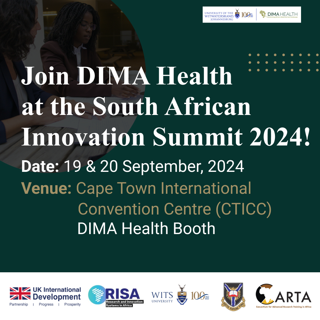 🚀 Join DIMA Health at the South African Innovation Summit 2024! 🚀
We are thrilled to announce our participation at this year’s Innovation Summit! 🌍 Come visit the DIMA Health booth to learn about our innovative approach to improving maternal and infant health. Meet our team,