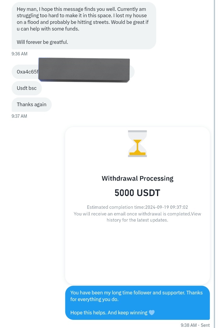 Just sent one of my followers 5000$ to start his life! 

Will always support my supporters.

Who hasn't won yet?