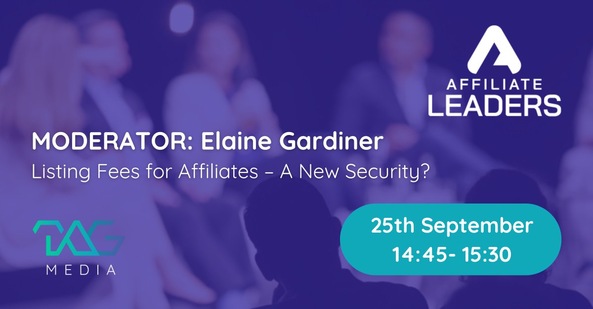 TAG Media (@tagmedialtd) on Twitter photo At the <a href="/SBCGamingNews/">SBC GAMING</a> Summit, our Managing Director, Elaine Gardiner, will lead a panel tackling one of the most pressing topics in the affiliate world: "Listing Fees for Affiliates – A New Security?"🔍 📌 Add this event to your calendar! #iGaming #SBCSummit #AffiliateMarketing At the <a href="/SBCGamingNews/">SBC GAMING</a> Summit, our Managing Director, Elaine Gardiner, will lead a panel tackling one of the most pressing topics in the affiliate world: "Listing Fees for Affiliates – A New Security?"🔍 📌 Add this event to your calendar! #iGaming #SBCSummit #AffiliateMarketing