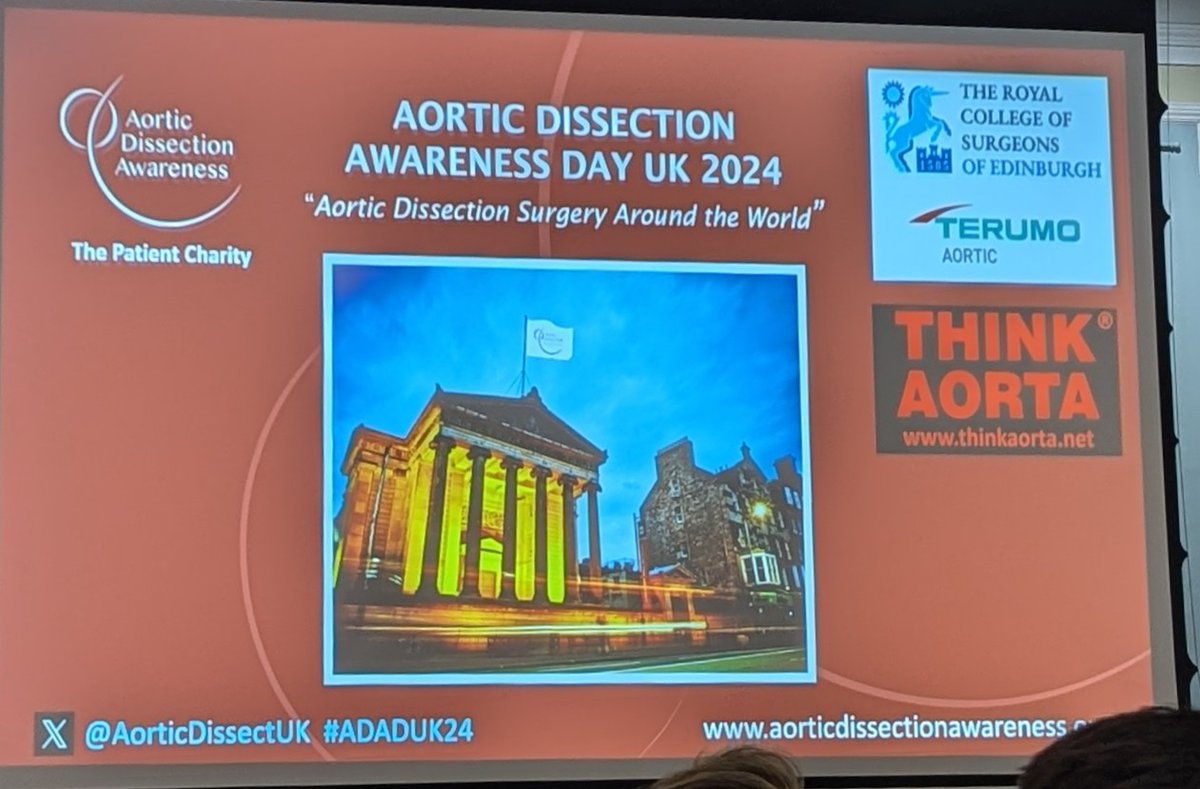 At the annual Aortic Dissection Awareness Day in Edinburgh where patients, families &amp; medical professionals have come together to raise awareness <a href="/AorticDissectUK/">Aortic Dissection Awareness UK & Ireland</a> #ADADUK24