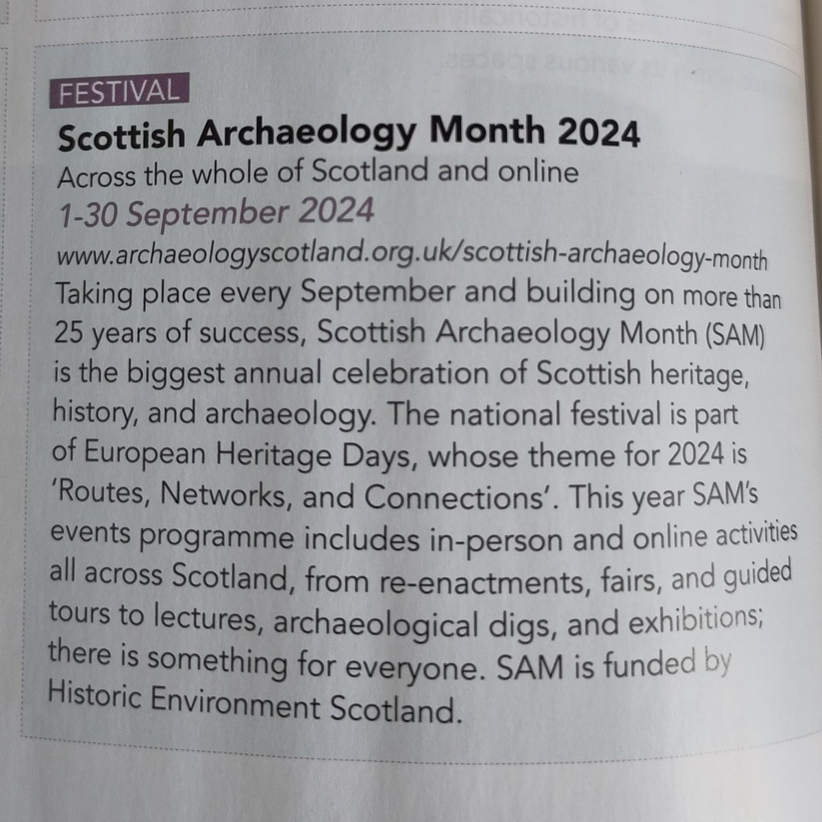 Scottish Archaeology Month (@scotarchmonth) on Twitter photo Fantastic to see #ScotArchMonth featured in the latest issue of <a href="/CurrentArchaeo/">Current Archaeology</a>! 📰
There's still loads of exciting events happening across Scotland:archaeologyscotland.org.uk/events/ 🎉 #HESsupported Fantastic to see #ScotArchMonth featured in the latest issue of <a href="/CurrentArchaeo/">Current Archaeology</a>! 📰
There's still loads of exciting events happening across Scotland:archaeologyscotland.org.uk/events/ 🎉 #HESsupported