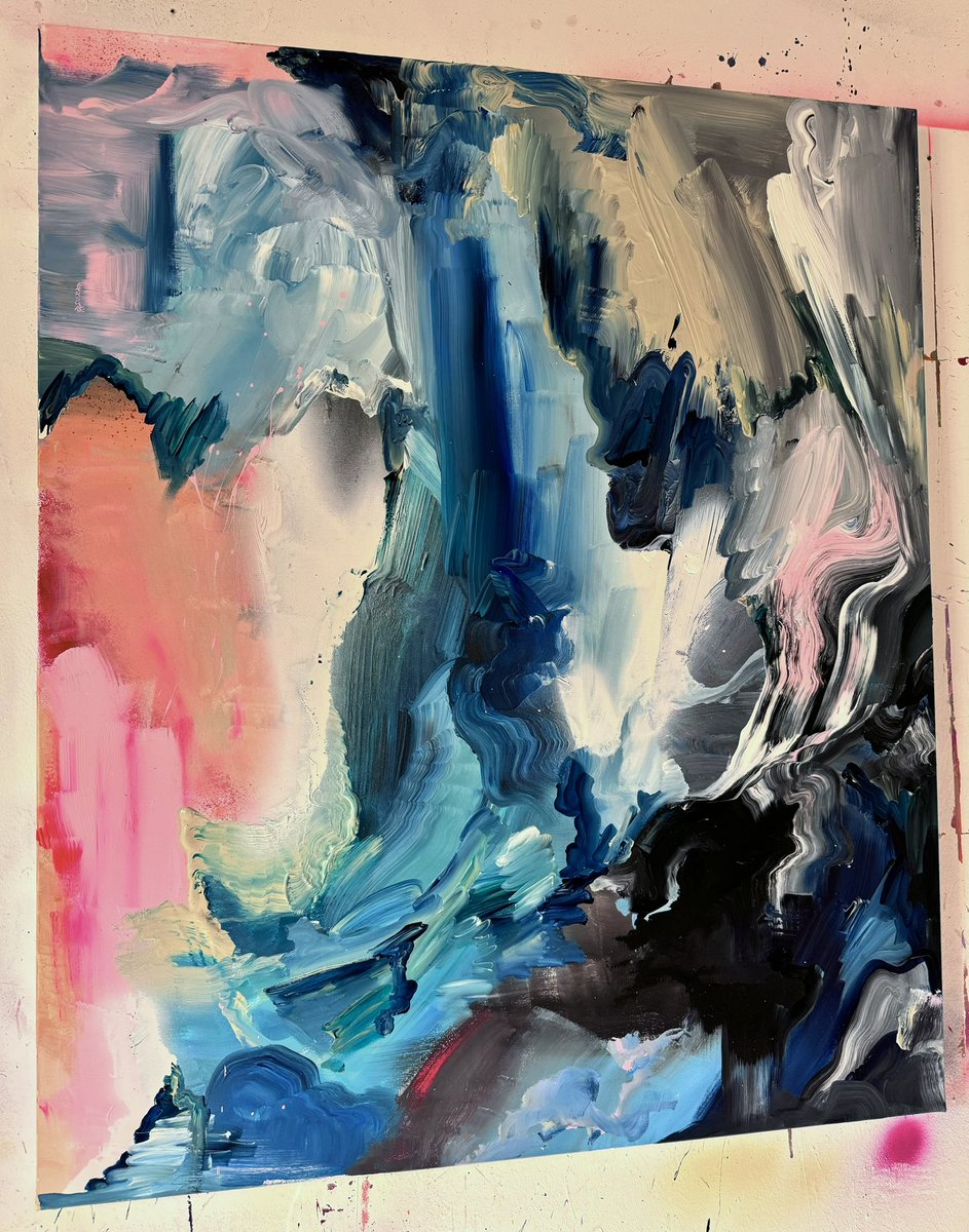 GM! I’ve been posting a lot of process videos for these new pieces on insta (JakeAndrewArt) so come join me over there if you’d like to see more! “Celestial” 2024 🩵