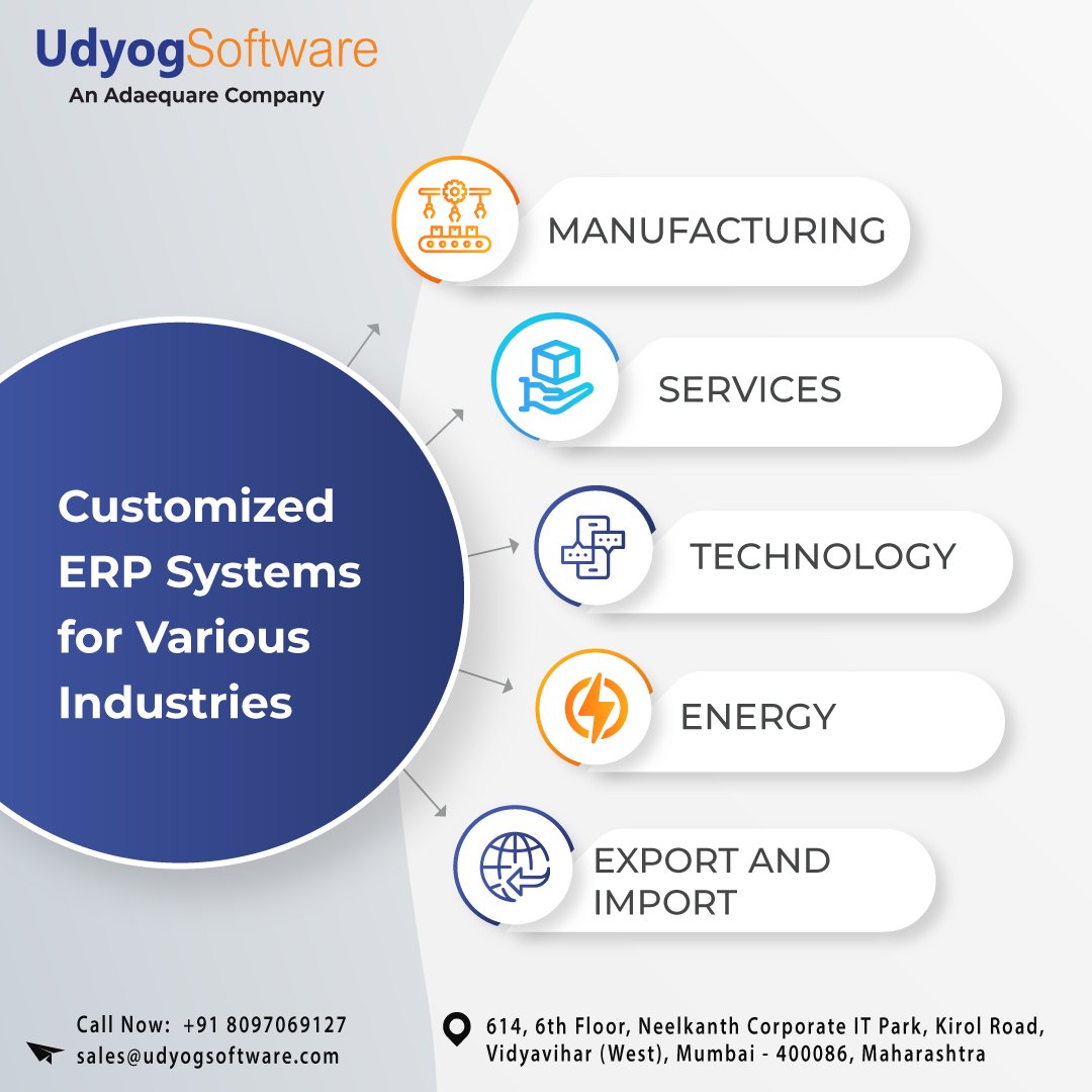 software4775's tweet image. Transform your industry with our customized ERP systems, designed to meet the unique needs of Manufacturing, Services, Technology, Energy, Export, and Import businesses.

#udyogsoftware #udyogerp #customizederp #udyogerpsoftware #industrysolutions #businessexcellence #besterp