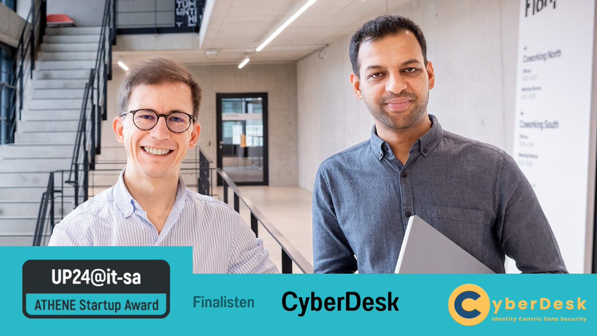 ATHENE Digital Hub Cybersecurity (@dig_hub_cysec) on Twitter photo 🌟 Cyberdesk ist einer der fünf Finalisten für den UpAward24! 🌟
Das StartUp automatisiert die Steuerung von Datenzugriffsrechten, um Sicherheitsrisiken zu minimieren. 
🔗 Erfahren Sie mehr hier im Interview: athene-center.de/aktuelles/news… 🌟 Cyberdesk ist einer der fünf Finalisten für den UpAward24! 🌟
Das StartUp automatisiert die Steuerung von Datenzugriffsrechten, um Sicherheitsrisiken zu minimieren. 
🔗 Erfahren Sie mehr hier im Interview: athene-center.de/aktuelles/news…