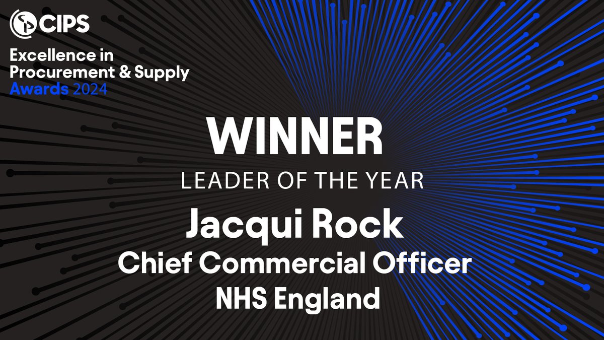 cipsnews's tweet image. Congratulations to @jacquirock1 – our Leader of the Year for 2024! Jacqui is a truly pioneering and inspirational procurement leader who is currently transforming @NHSEngland&apos;s team to improve the delivery of healthcare to thousands of people every day #CIPSAwards