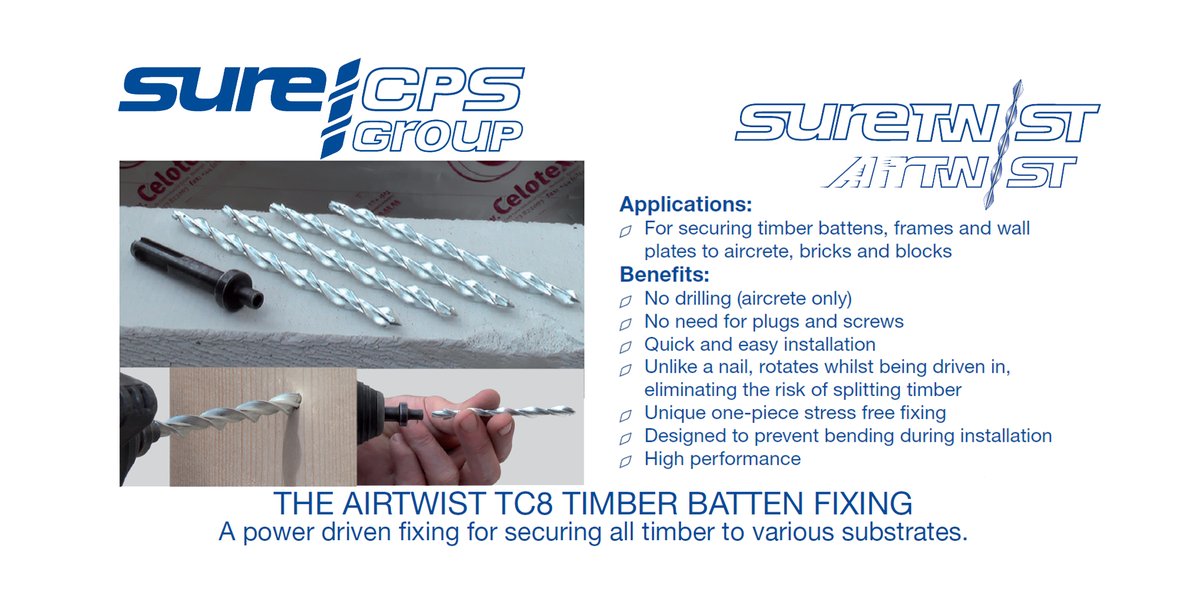 Our AirTwist is a power driven fixing for securing all timber to various substrates. ow.ly/QMKA50RlcIm
