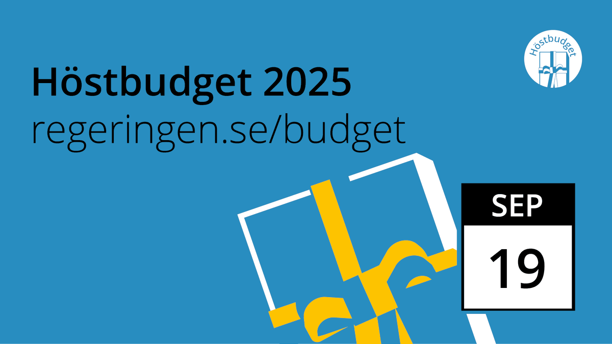 FinansdepSv's tweet image. I dag presenteras regeringens #höstbudget. 

Detta sker under dagen:
🔹08.00 Budgeten offentliggörs
🔹08.30 Pressträff med finansministern
🔹12.30 Budgetpromenad
🔹13.00 Debatt i riksdagen

Allt material publiceras på regeringen.se/budget.