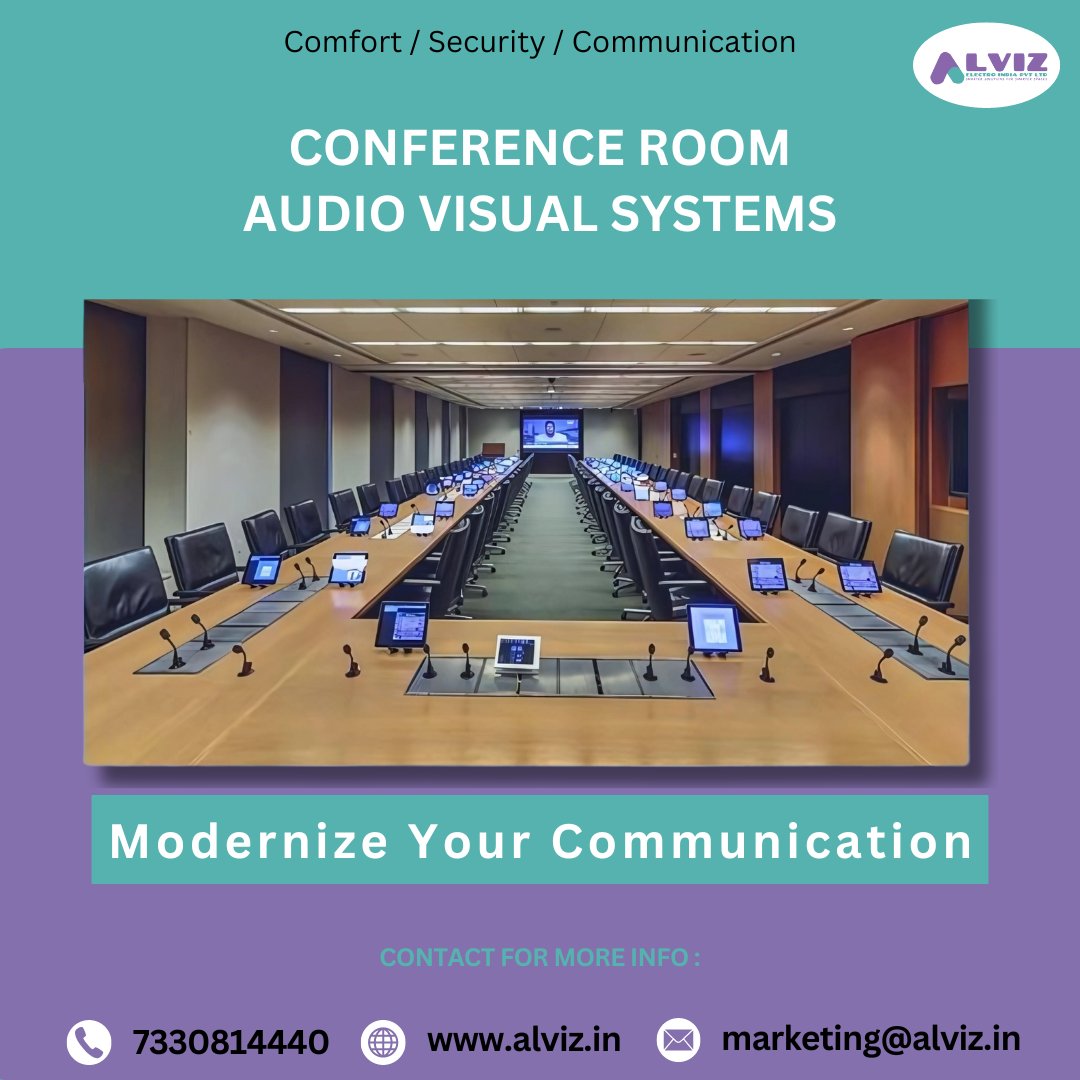 AlvizIndia's tweet image. @twitt_login Enhance your meetings with seamless integration and crystal-clear presentations. Transform your conference room into a high-tech hub with our state-of-the-art audio-visual systems. 
Call : 7330814440 
Website : alviz.in
#ConferenceRoomSolutions #AV