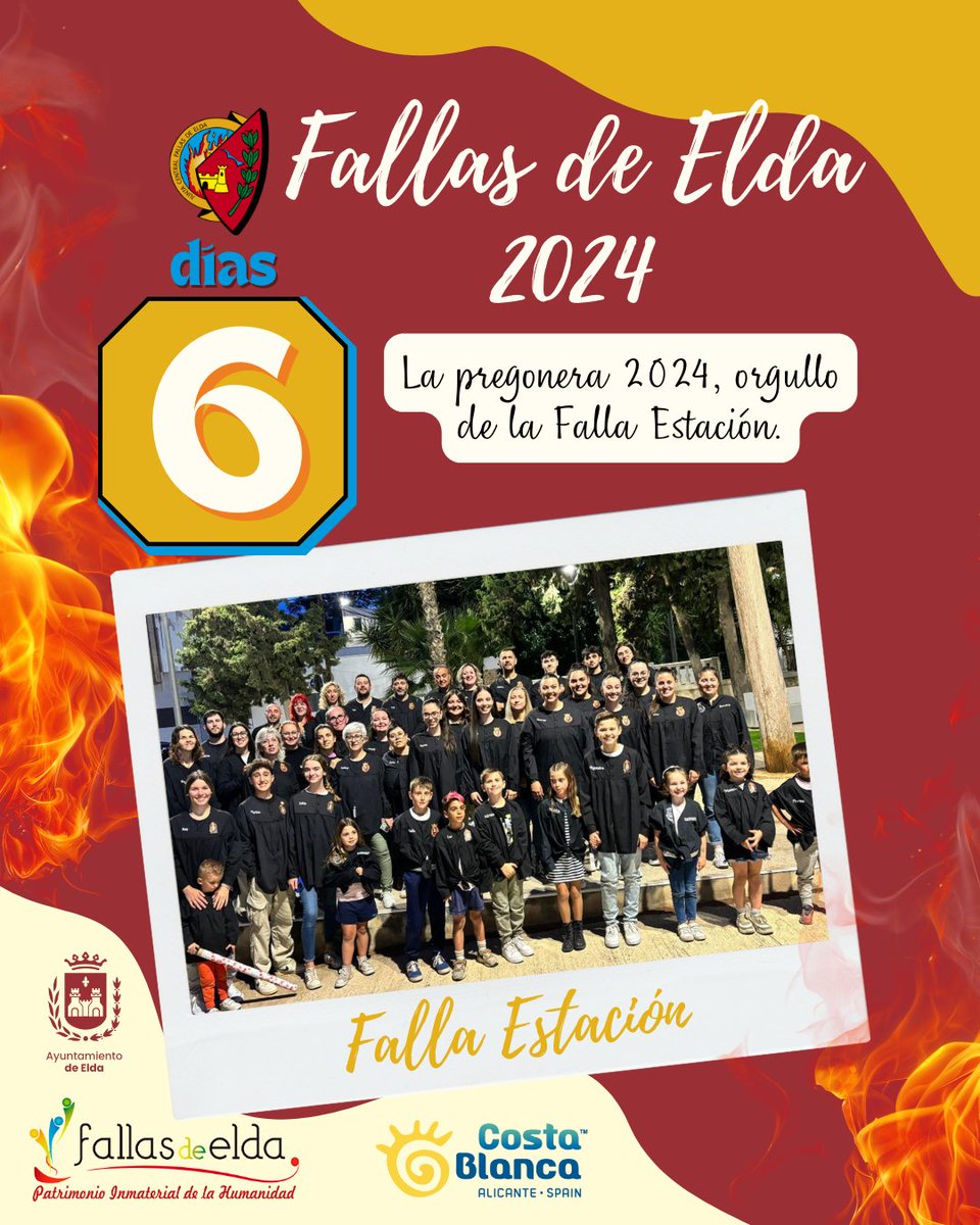 📣 ¡6 días para las Fallas! 📣

FE planta en la Avda. de Sax esq. Maestro Granados.

#JuntaCentralFallasElda #FallasElda #EldaenFallas #elda #madeinelda #JuntsMolemMés #FallesUNESCO #SomPatrimoni #fallas #fiestadelfuego #alicante #valencia #comunidadvalenciana #fallascv