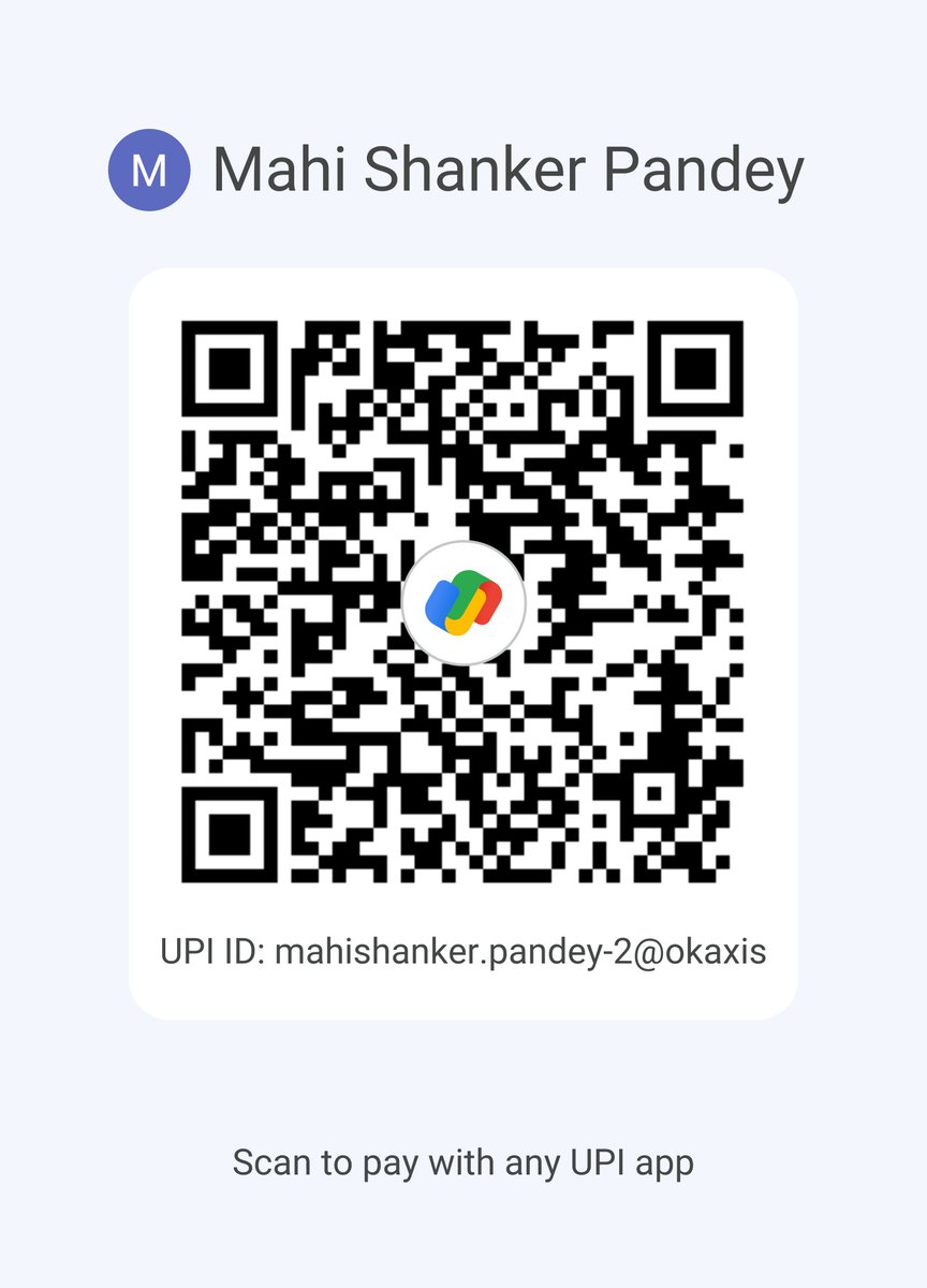 PrateekRajwada's tweet image. QR code जिसपर आप सब अपना सहयोग भेज सकते हैं🙏🏻
#savemahishankarpandey
#riteshrajwada