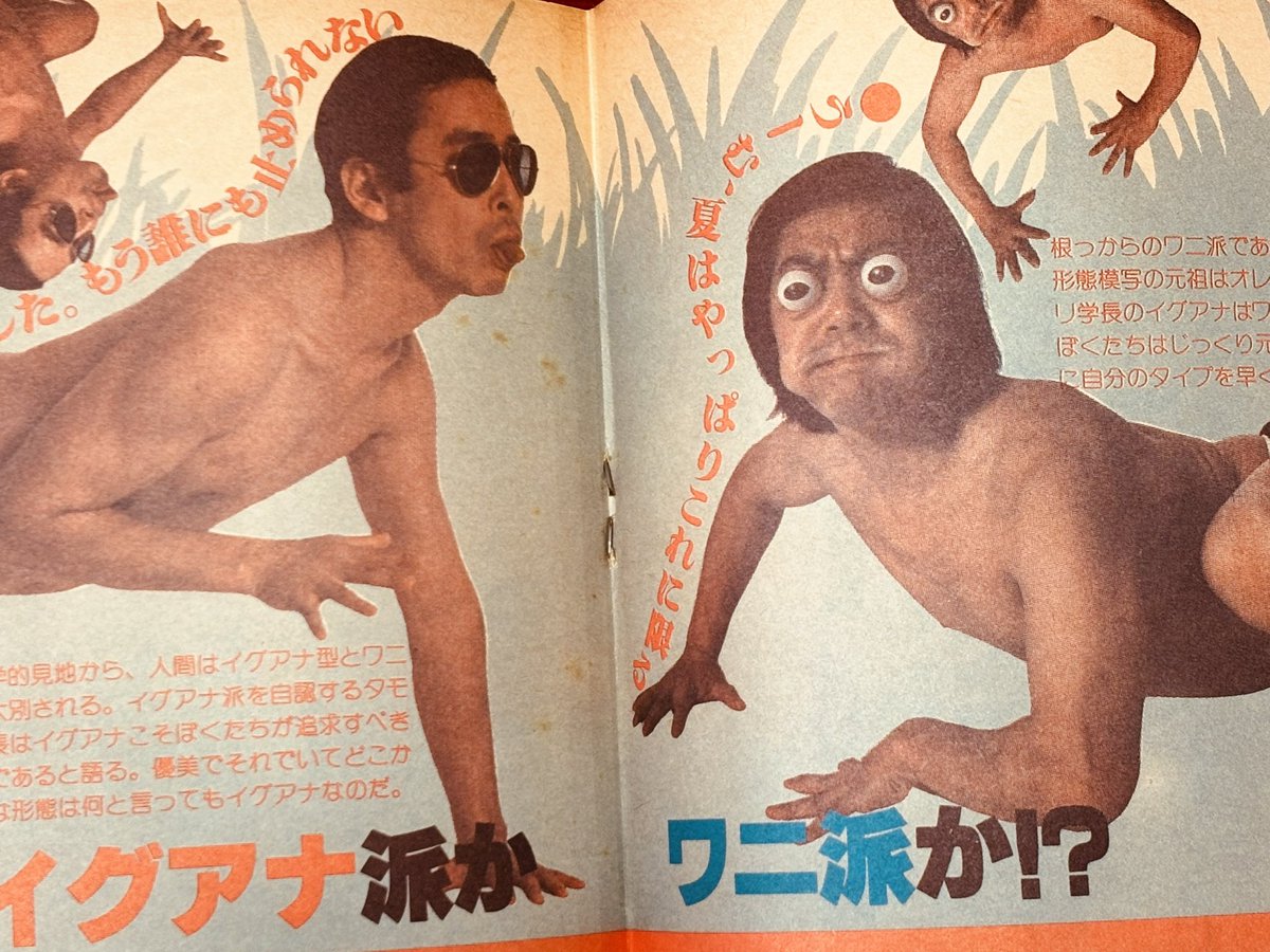 ginshod's tweet photo. シリーズ昭和の雑誌

タモリ　赤塚不二夫

イグアナ派かワ��派か？

#芸能雑誌 #小金井 #府中 #国分寺 #立川 #狛江 #買取　#出張買取　#古本買取 https://t.co/dm4Pd7e7S9
