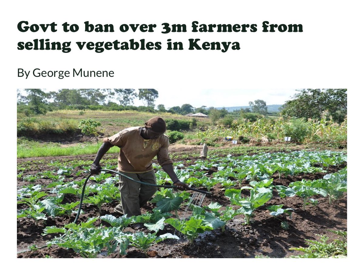 The government is preparing to enforce the harshest farm regulations in the world in a move that will prevent more than three million farmers from selling fruits and vegetables in Kenya.

The mandatory rules, which the government has stated will be ‘anchored in law’, will mean