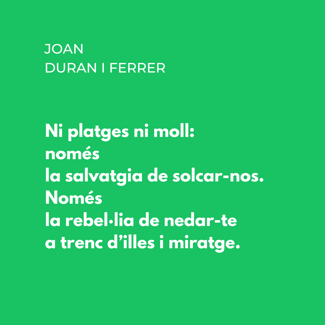 Uns versos del poema "Senyes", de Joan Duran i Ferrer. És del poemari Nua cendra, editat el 2020 per <a href="/Editorial_3i4/">Edicions Tres i Quatre</a>. 

#poesia #poesiaencatala #poesiaencatalà #poesiacatalana #poetescatalans <a href="/joanduranf/">Joan Duran i Ferrer</a> #joanduran #joanduraniferrer