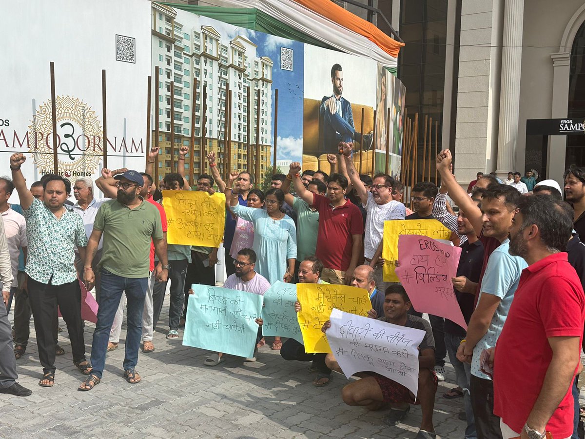 dipankarkum's tweet photo. @dmgbnagar @OfficialGNIDA @UPRERAofficial @noidapolice @CMOfficeUP @NandiGuptaBJP 
#EROSSAMPOORNAM Society is looking for an attention of Local Administration. @EROSGROUP (M/s Ajay Enterprises Private Limited) is consistently avoiding to follow all Law and Regulations are either under the UP Apartment Act or ordered time-to-time by Hon'ble high court. We are requesting @OfficialGNIDA to kindly examine the situation once and see the condition of Building, Lift, Basement Leakages. We are mostly working people and want to spend our weekend as peaceful one.