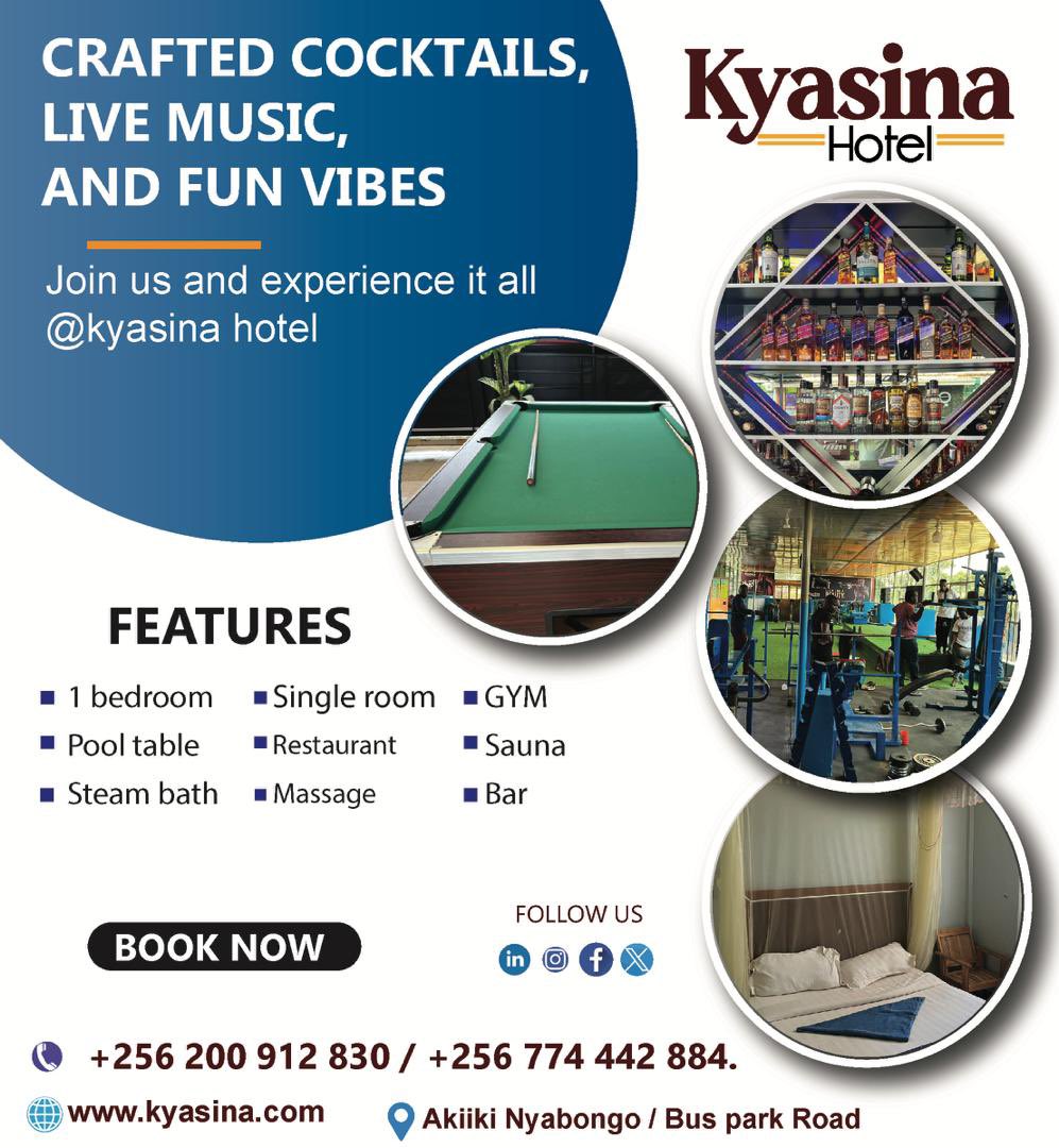 KyasinaU's tweet photo. Discover Kyasina hotel in Mbarara city for better services, like accommodations, pool tables, restaurants, bar , sauna and steam bath and many others.
https://t.co/n6gxT3E7BS
#bestvacations #bestoftheday #bestaccommodation https://t.co/DKmN26iHFh