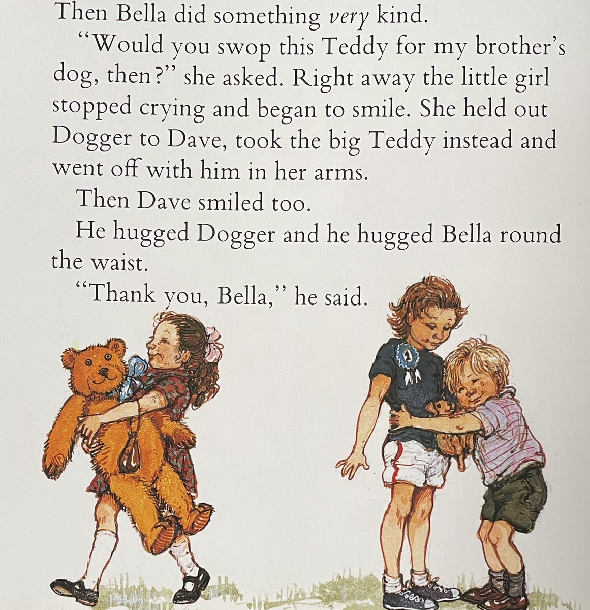 But something terrible had happened. Dogger had just been bought by a little girl! She was already walking off with him. Dave began to cry.