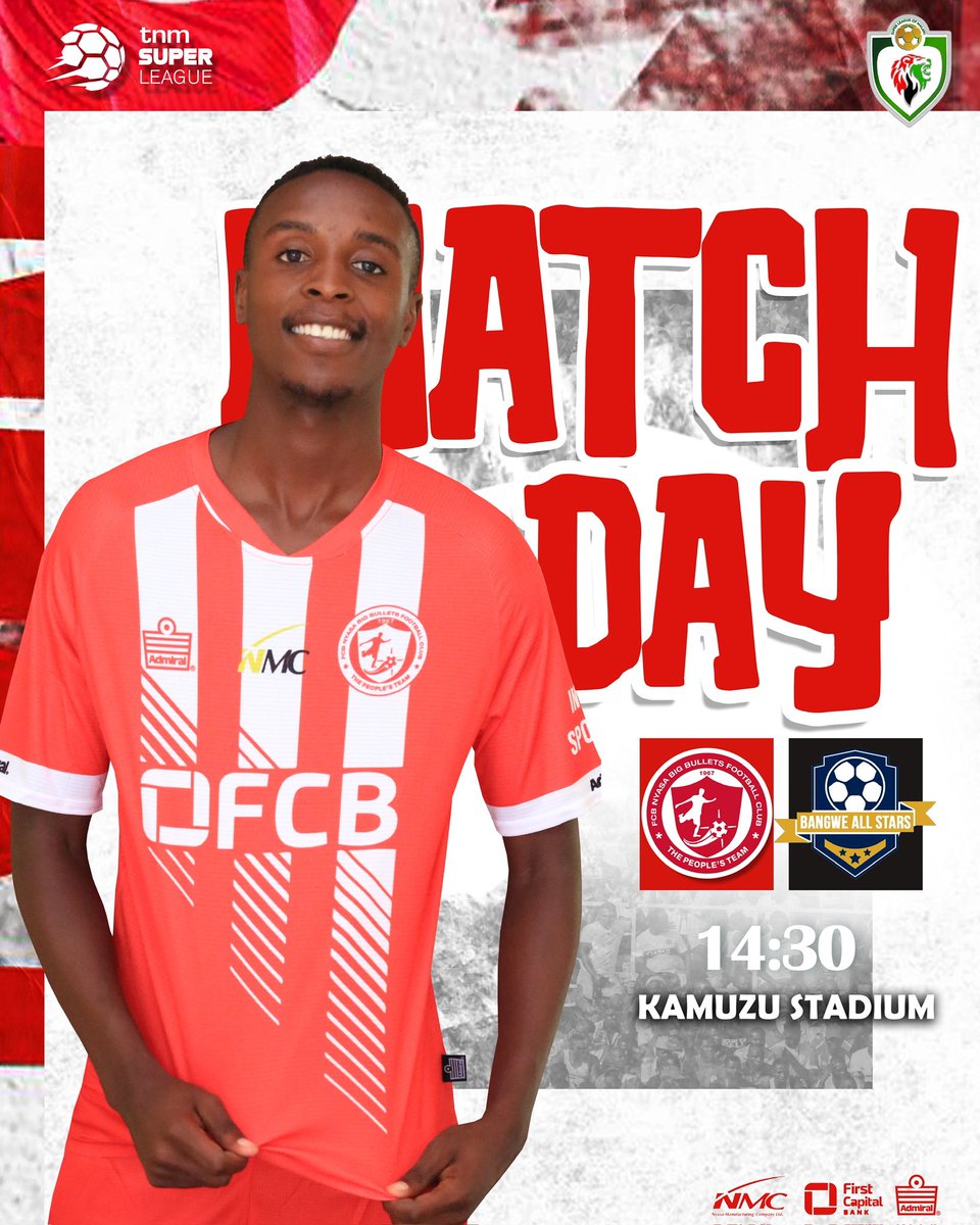 nyasabigbullets's tweet photo. 𝐌𝐀𝐓𝐂𝐇 𝐃𝐀𝐘 ⚽
🆚 Bangwe All Stars
🗓️ 19 September | 14:30
🏟️ Kamuzu Stadium
🏆 @SulomMW
📺 Mpira TV | MBC TV | FIFA+
#️⃣ #NBBBAS https://t.co/zb3SnQQrF7