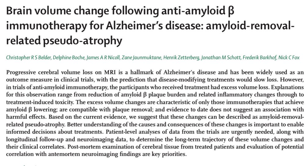 Jonathan Schott (@jmschott) on Twitter photo Out today in <a href="/TheLancetNeuro/">The Lancet Neurology</a> ā we review excess brain volume loss following amyloid immunotherapy and conclude that it is *not* related to neuronal loss. Download here:
authors.elsevier.com/c/1jnzE5FFzL0E⦠#ARPA <a href="/chris_belder/">Chris Belder</a> <a href="/TheLancetNeuro/">The Lancet Neurology</a> Out today in <a href="/TheLancetNeuro/">The Lancet Neurology</a> ā we review excess brain volume loss following amyloid immunotherapy and conclude that it is *not* related to neuronal loss. Download here:
authors.elsevier.com/c/1jnzE5FFzL0E⦠#ARPA <a href="/chris_belder/">Chris Belder</a> <a href="/TheLancetNeuro/">The Lancet Neurology</a>