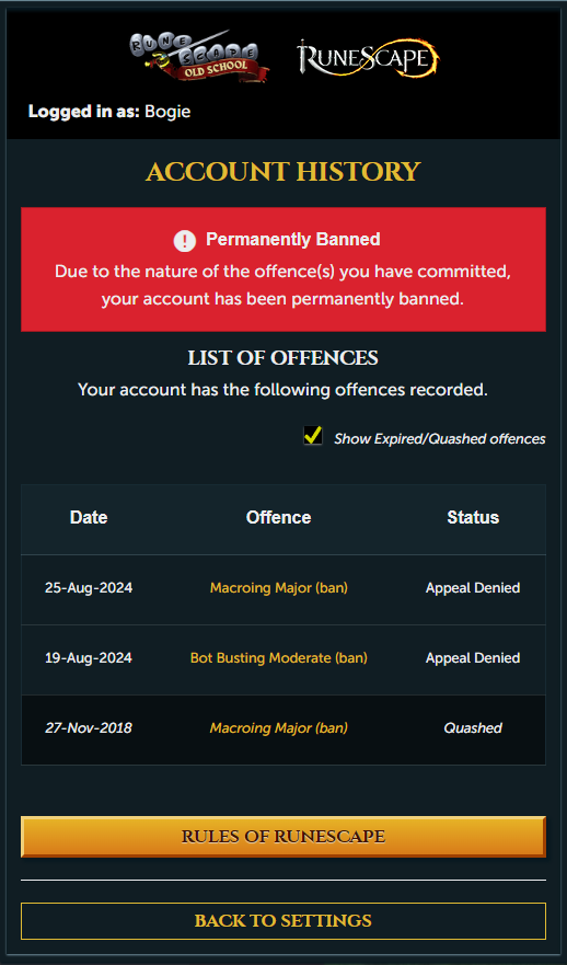 ßogie 🦅 (@zulohh) on Twitter photo It has been a month since I've been incorrectly banned (twice) on my account "Bogie" & have been seeking for a manual review. <a href="/JagexSupport/">Jagex Support</a> <a href="/JagexAyiza/">Ayiza</a> <a href="/JagexBlighted/">JagexBlighted</a> <a href="/JagexSarnie/">Mod Sarnie</a> <a href="/JagexTwisted/">Mod Twisted</a> <a href="/JagexNoodles/">Mod Noodles</a> <a href="/JagexLight/">Mod Light</a> <a href="/JagexBlossom/">Mod Blossom</a> <a href="/JagexKelvin/">Mod Kelvin</a> <a href="/JagexKieren/">Mod Kieren</a> It has been a month since I've been incorrectly banned (twice) on my account "Bogie" & have been seeking for a manual review. <a href="/JagexSupport/">Jagex Support</a> <a href="/JagexAyiza/">Ayiza</a> <a href="/JagexBlighted/">JagexBlighted</a> <a href="/JagexSarnie/">Mod Sarnie</a> <a href="/JagexTwisted/">Mod Twisted</a> <a href="/JagexNoodles/">Mod Noodles</a> <a href="/JagexLight/">Mod Light</a> <a href="/JagexBlossom/">Mod Blossom</a> <a href="/JagexKelvin/">Mod Kelvin</a> <a href="/JagexKieren/">Mod Kieren</a>