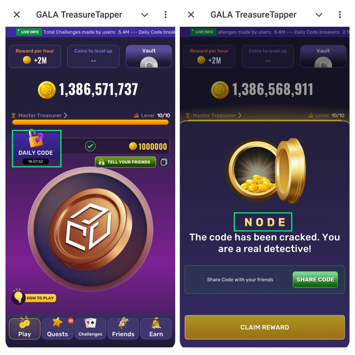 xempireapps's tweet photo. ➡️ Treasure Tapper Code:👇
📅 19 September ✅
N _ .
O _ _ _
D _ . .
E .
🔗Join Link : https://t.co/kFyiPt6VOJ
join now telegram https://t.co/QCYMesWOJ0
#Daily_Code #Treasure_Tapper #GalaChain #Combo https://t.co/6Hl4dYSaVB