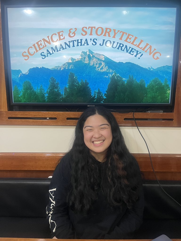 EVNautilus's tweet image. #VideoEngineering intern and @MarineBiologyUW student Samantha-Lynn Martinez presents to the #CorpsofExploration!