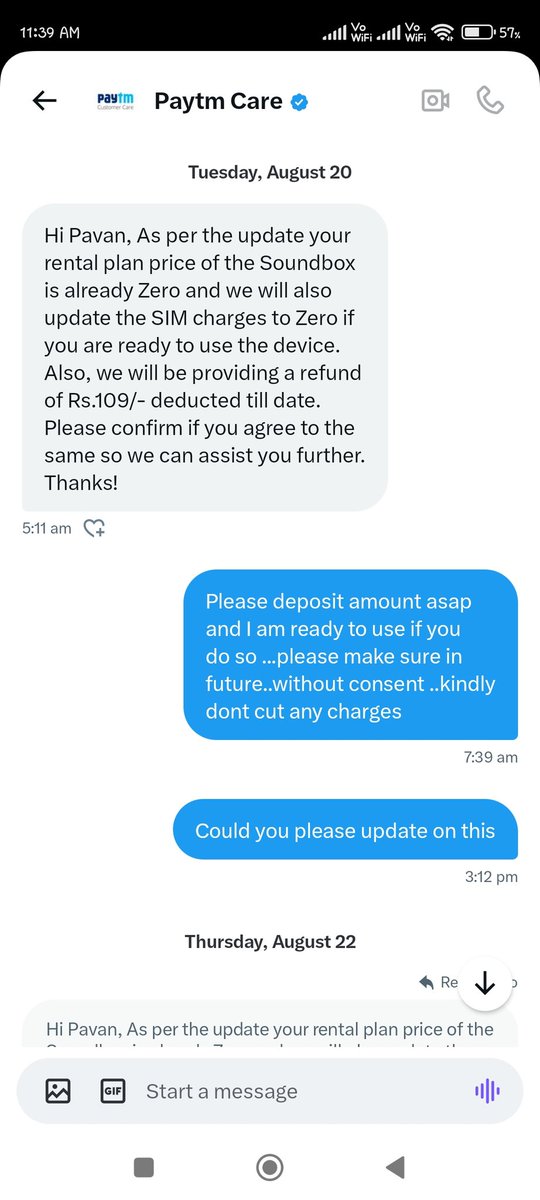 stylishpavan's tweet image. @paytmbankcare has replied in DM like this but This month also charges have been leived on my machine. If you are unable to do ,take back your soundbox after giving my 2000 rupees .its a big shame for @PaytmBusiness @Paytm @PaytmBank @PaytmMoney