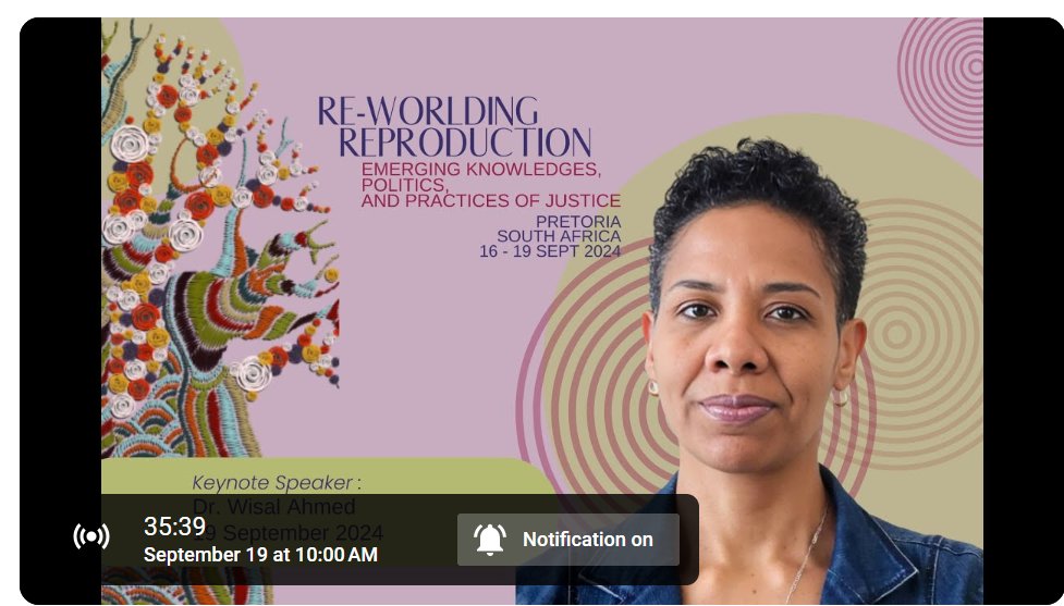 ⏰ 30 minutes until Dr. <a href="/WisalMAhmed/">Wisal Ahmed</a> keynote on "Measurements on FGM" at the Reworlding Reproduction Conference!

Tune in at 9:30 AM SAST: youtube.com/live/1TmgYoCCv…

#EndFGM #WomensRights <a href="/UNFPA/">UNFPA</a>  <a href="/ReWorldingRepro/">Re-worlding Reproduction Conference</a>