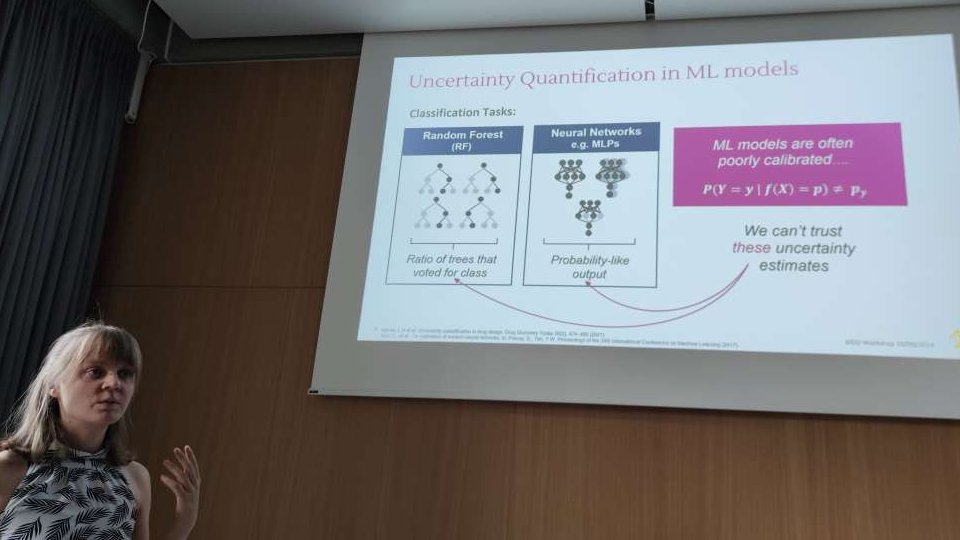 https://bsky.app/profile/aidd.bsky.social (@aiddone) on Twitter photo Second talk is by Rosa Friesacher @RosaFriesi  from <a href="/AstraZeneca/">AstraZeneca</a> and <a href="/KU_Leuven/">KU Leuven</a> speaks about calibration of uncertainty for activity predictions in classification models using time-split validation experiments. Second talk is by Rosa Friesacher @RosaFriesi  from <a href="/AstraZeneca/">AstraZeneca</a> and <a href="/KU_Leuven/">KU Leuven</a> speaks about calibration of uncertainty for activity predictions in classification models using time-split validation experiments.