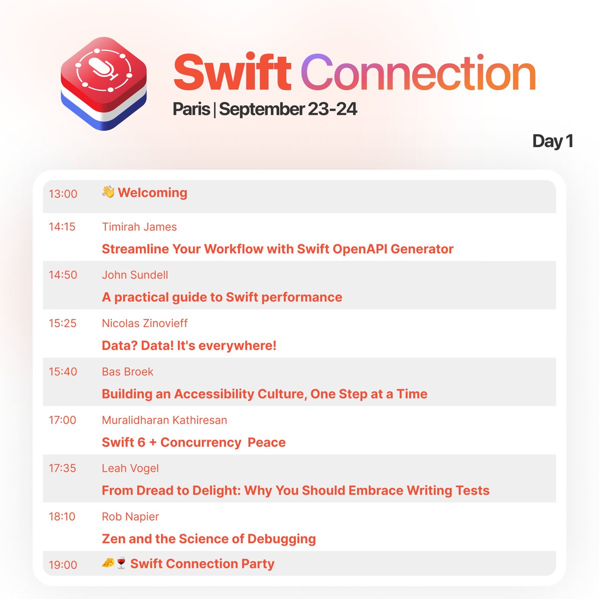 swiftconn's tweet photo. 📣 Our program is final: from server-side to performance, from Swift 6 to SwiftUI, from architecture to embedded, and from Apple Intelligence to scripting, there's something for everyone to dive into!

Well, except parachutes. We can disclose we'll not be jumping with parachutes. https://t.co/EZWNjtV2pP