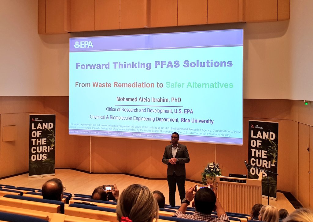 The last day of #ETWT2024 is on <a href="/UniLUT/">LUT University 🚀</a> in #Mikkeli. Mohamed Ateia Ibrahim is introducing the world of #PFAS compounds with his keynote speech 💎