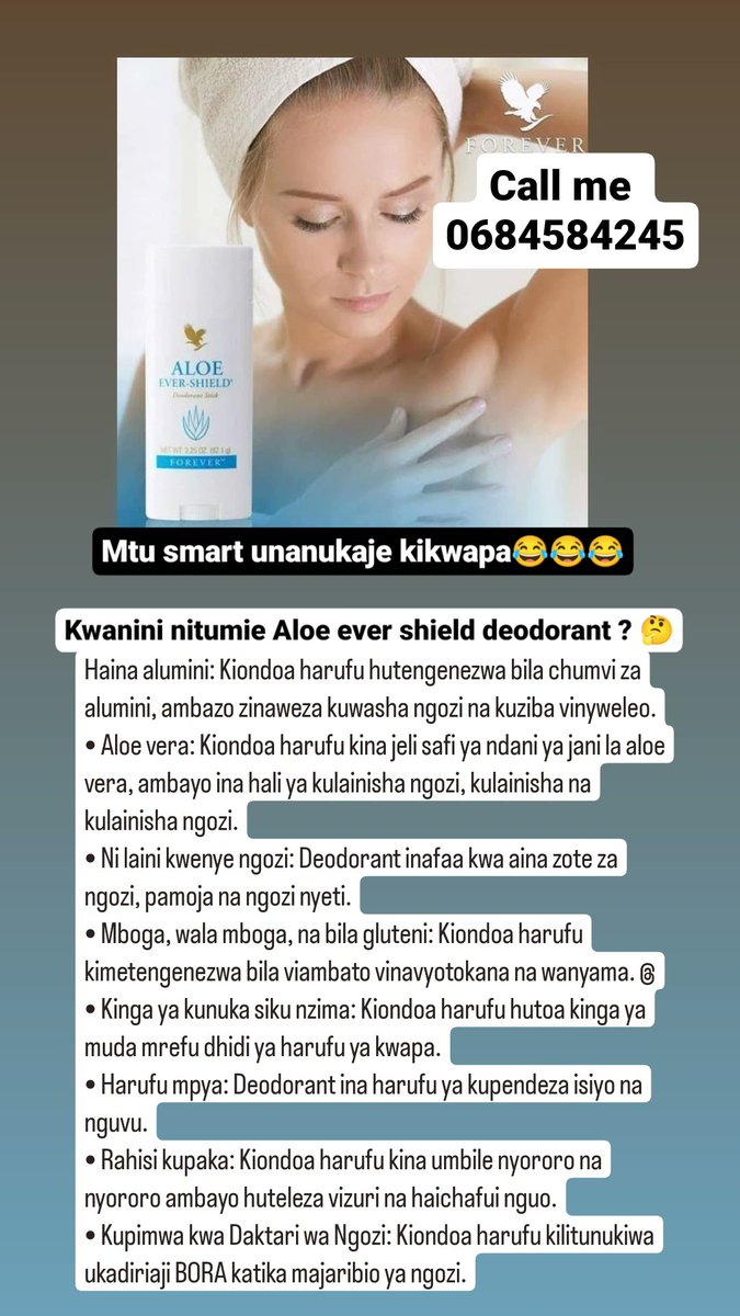 MbwanaSultan's tweet photo. Haina alumini: Kiondoa harufu hutengenezwa bila chumvi za alumini, ambazo zinaweza kuwasha ngozi na kuziba vinyweleo.
• Aloe vera: Kiondoa harufu kina jeli safi ya ndani ya jani la aloe vera, ambayo ina hali ya kulainisha ngozi, kulainisha na kulainisha ngozi.
SOMA KWENYE COMMEN https://t.co/VzssRpzoX5