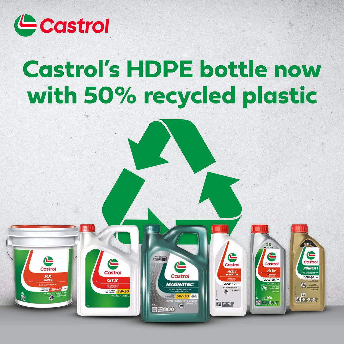 Castrol India has taken another step towards achieving its sustainability aims by increasing recycled content in its high density polyethylene HDPE plastic bottles to 50 . Read more about it here https t.co 7JndEA2TS5 https t.co RfYEtBiEBN Castrol India has taken another step towards achieving its sustainability aims by increasing recycled content in its high de...