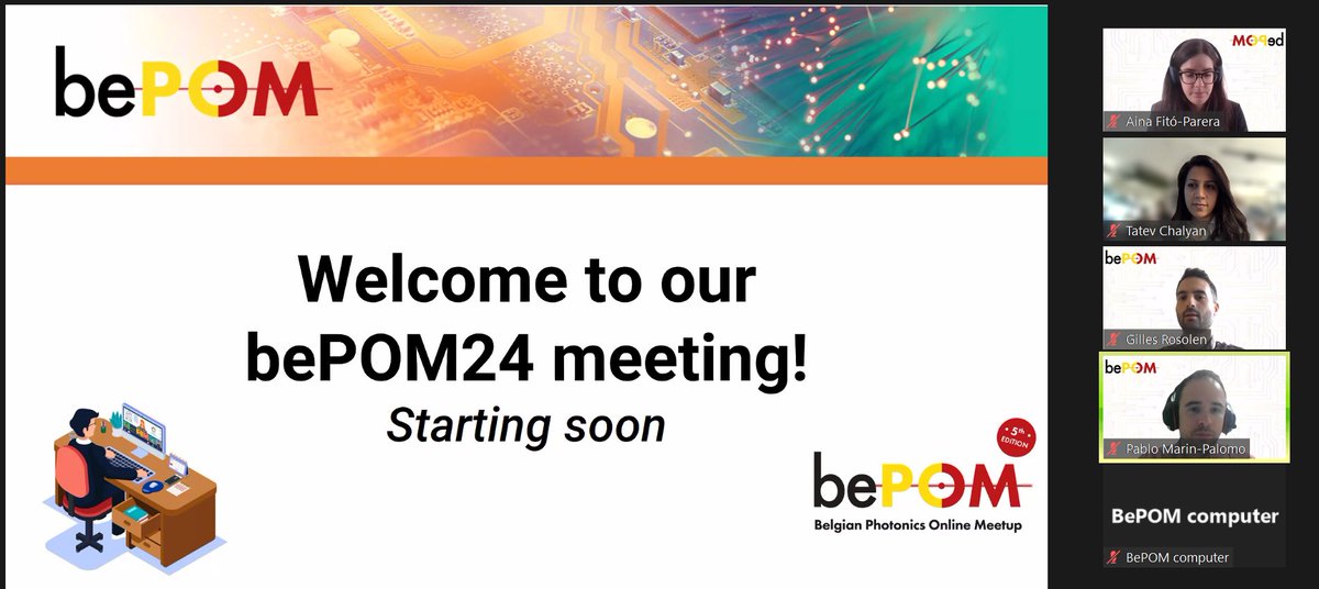 We are ready to kick off the 5th edition of the all-Belgian fully free hybrid meetup <a href="/bePhotonMeetup/">bePOM</a>.
Let's have science and fun!