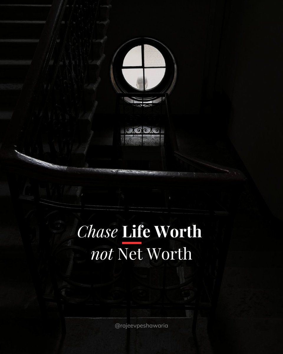 Rajeev Peshawaria (@rajeevpeshawria) on Twitter photo Most of us are in the same trap.
We keep postponing our happiness in pursuit of greater levels of material wealth. Most of us never really ask ourselves what happiness truly means to us.
Ask yourself what positive impact you want to have on the world.
If you prioritise life Most of us are in the same trap.
We keep postponing our happiness in pursuit of greater levels of material wealth. Most of us never really ask ourselves what happiness truly means to us.
Ask yourself what positive impact you want to have on the world.
If you prioritise life