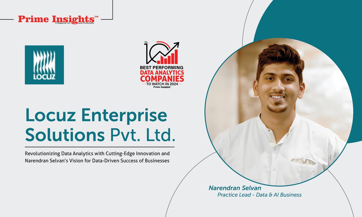 Locuz Enterprise Solutions Pvt. Ltd.

primeinsights.in/locuz-enterpri…

#locuzenterprise #solution #dataanalytics #CuttingEdgeTech #Innovation #success #Business #Entrepreneur #organization #data