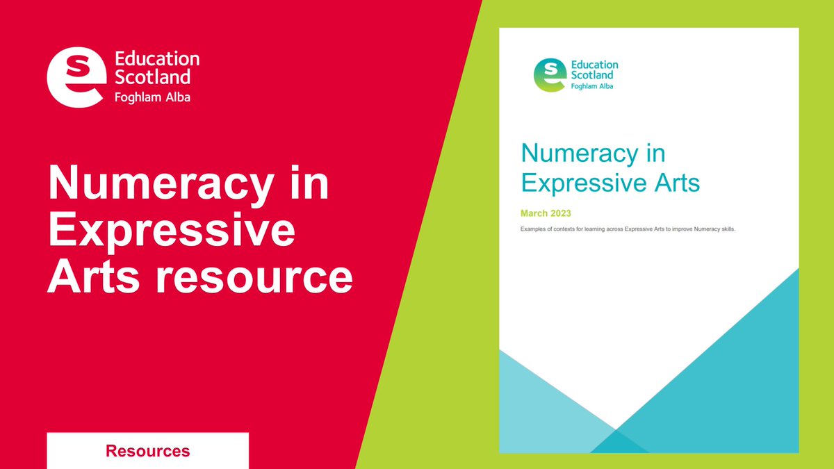 Are you looking for support in developing pedagogy between #numeracy and #expressivearts? Check out our resource to support practitioners with exploring this - ow.ly/F6LZ50TmLRp