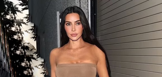 Kim Kardashian Stuns in Tiny Tube Top While Cruising LA in Custom Tesla Cybertruck