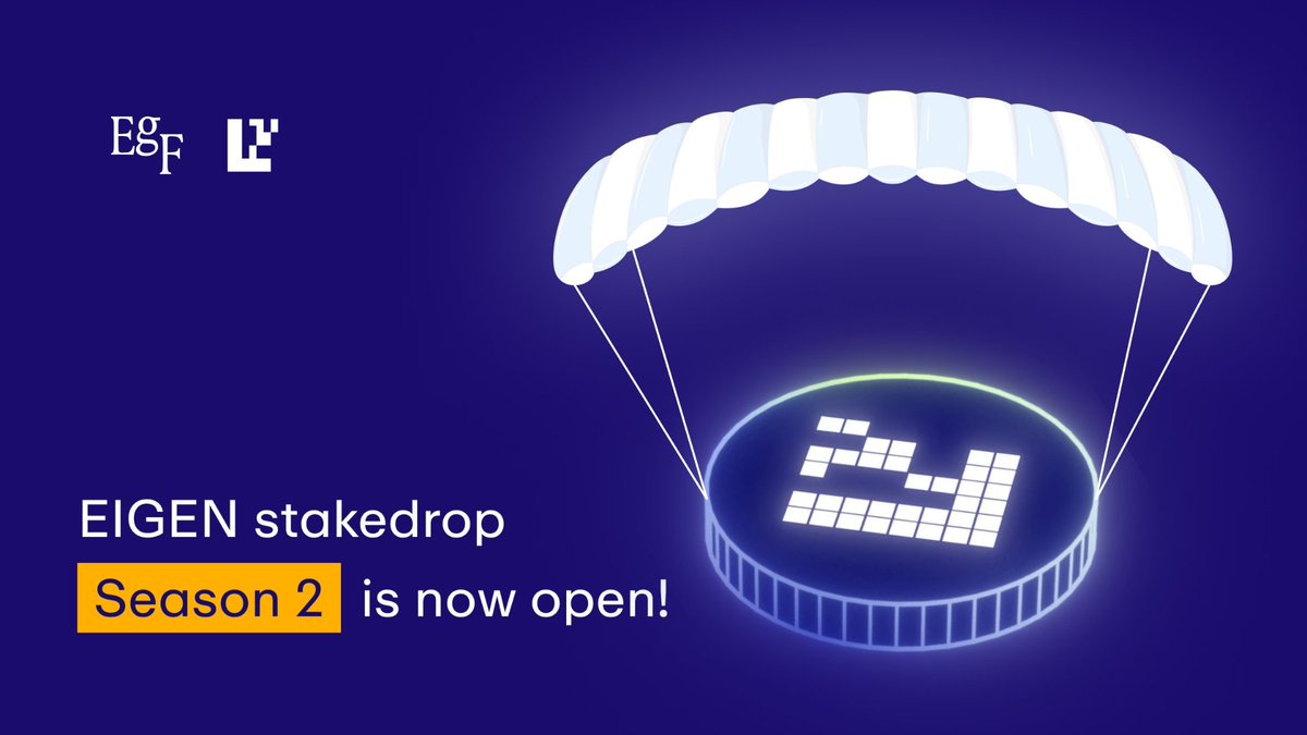 AMFANational's tweet image. 1/ 我們很高興地宣布 $EIGEN 第二季空投申請現已開始！

隨著 $EIGEN 代幣解鎖的臨近，我們希望表彰和獎勵在 Eigenlayer 中發揮關鍵作用的個人、項目和生態系統合作夥伴。

開始使用：claims.elgenfoundation.io