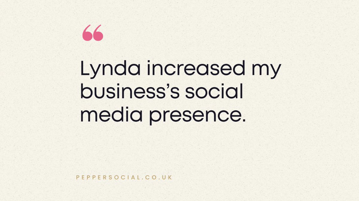 👀 Ready to increase your visibility?
 My expertise ensures your social media presence soars, reaching more potential customers.
"Lynda increased my business’s social media presence."
More at peppersocial.co.uk/social-media-m…
#PepperSocial