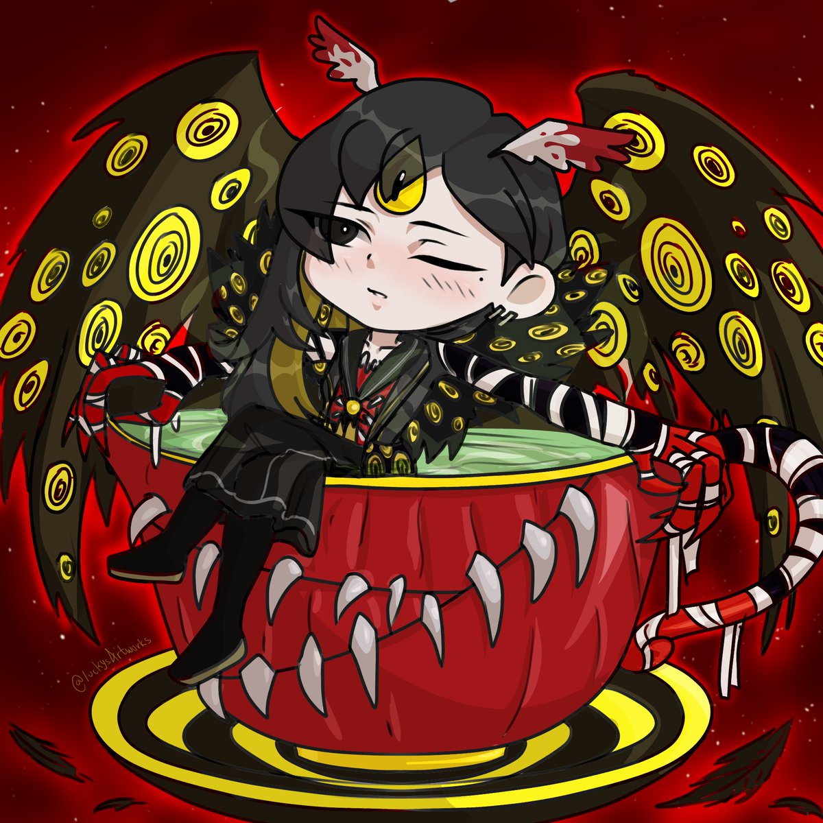 Apocalypse bird Binah for <a href="/_garion/">milk webkinz</a> for the <a href="/PJMaction/">PJM Gotcha For Gaza🍉</a> Gotcha for Gaza event! (Sorry for the wait, but hope you like it!) Thank you for donating!