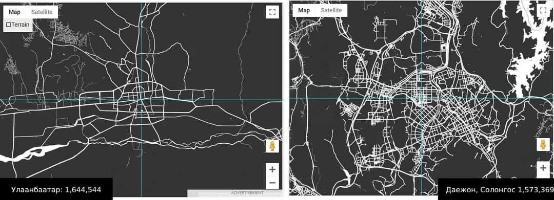 <a href="/KhNyambaatar/">Х.Нямбаатар</a> УБ-г бусад улс орны ижил төстэй хүн амтай хотуудтай харьцуулсан замын зураг. Замаа барь, зай завсар хаасан хашаа хайс болгонг чөлөөл.