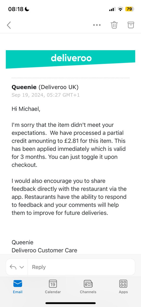 MichaelManuel52's tweet photo. @Deliveroo Hi @Deliveroo complete waste of time. I’ve explained the situation, you ask me to DM or email so you can review and then I just get told the same thing I was told earlier on your live chat. As I said originally this is piss poor and my intention is just to highlight this. Bye. https://t.co/zdTjkK0LSH